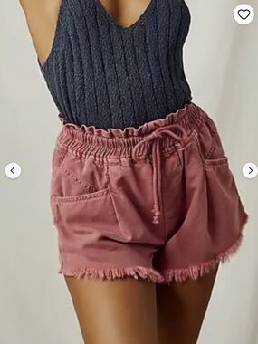 Free People We The Free Kalani Pull On Shorts High Rise Paperbag Frayed xs